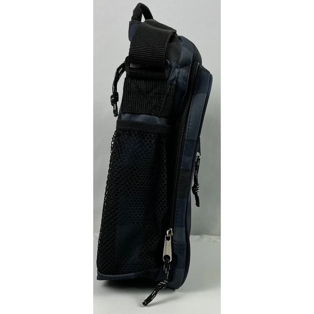Eastsport Crossbody Bag Messenger Shoulder Bookbag‎ Checkered Pattern Blue Black